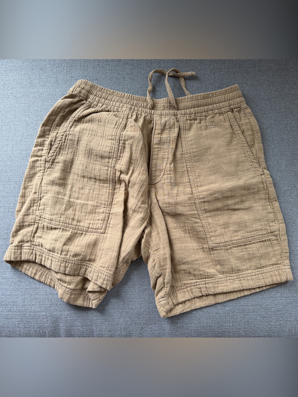 Abercrombie & Fitch Men's Drawstring Cotton Shorts in Tan